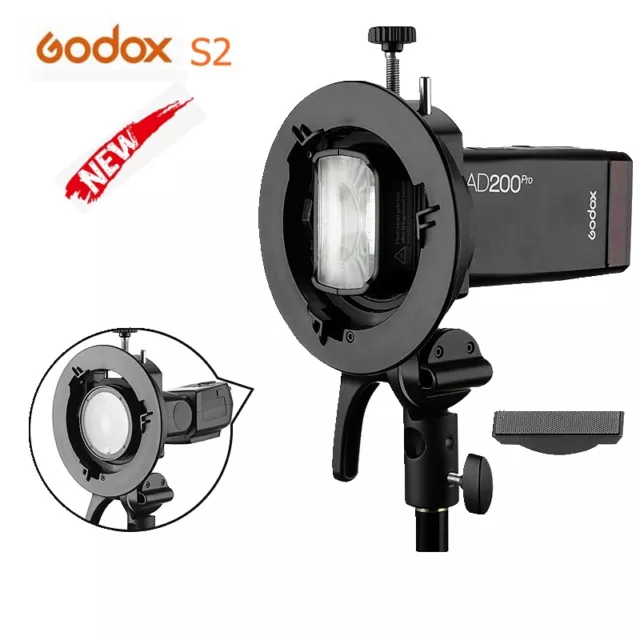 Godox S2 Bowens Mount S-type Holder Bracket For V1 AD400PRO AD200pro Flash Light