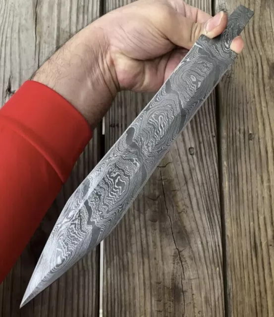 12”Hand Forged Damascus Steel Hunting Dagger Knife Blank Blade Full Tang Tx-1062