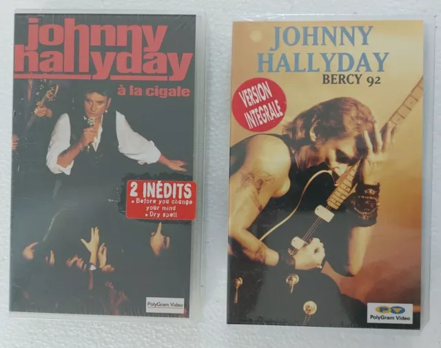 Johnny Hallyday ( Lot Vhs Neuves ) ♦ Bercy 1992 + A La Cigale (2 Inedits) ♦