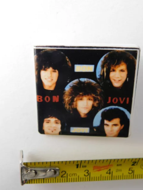 Jon Bon Jovi Band Vintage Button Pin Rock Music Souvenir Made Canada