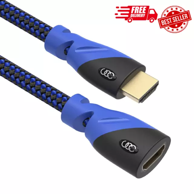 High Speed HDMI Extension Cable - 20 ft - Male to Female Connector 4k HDMI