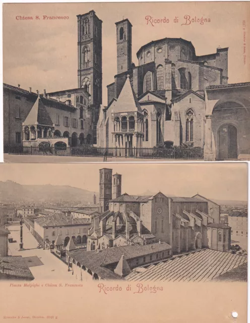 15874-Emilia Romagna,2 Cartoline, Ricordo Di Bologna:chiesa S.francesco, 1° '900