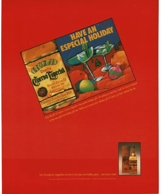 1989 JOSE CUERVO Especial Gold Tequila Vintage Print Ad