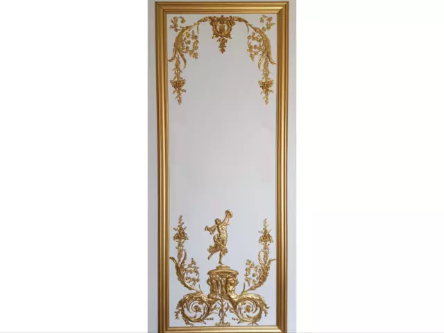 Decorative French Antique Style Louis Xvi Gilt Or White Wall Panelling Panel