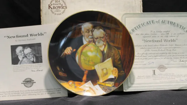 Edwin M. Knowles Newfound Worlds Rockwells Golden Moments Collector's Plate 3