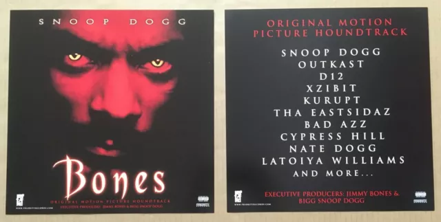 SNOOP DOGGY DOGG rare 2000 SET of 2 DOUBLE SIDED PROMO POSTER FLAT for Bones CD