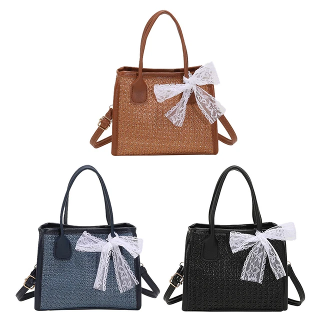Straw Woven Women Shoulder Bag Handmade Summer Beach Vacation Crossbody Handbag
