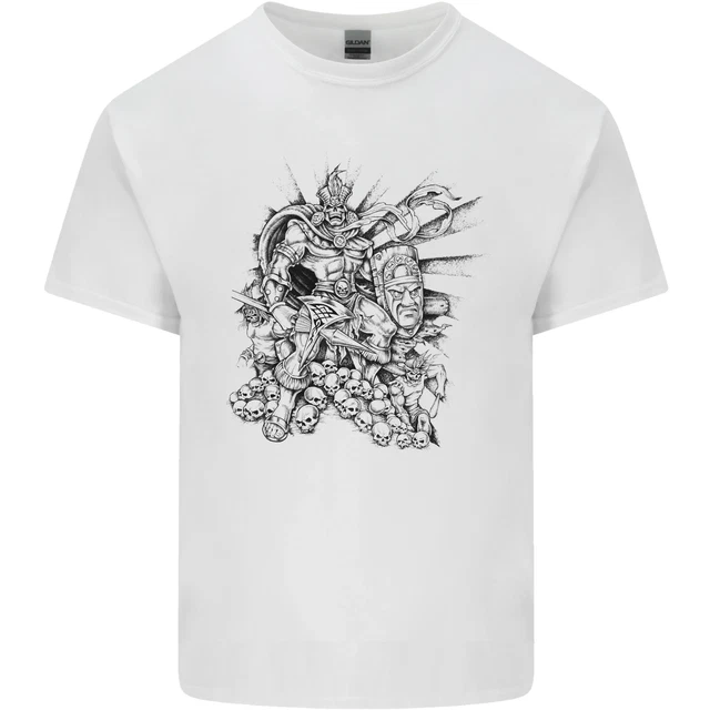 T-shirt top cotone Inca Warrior palestra arti marziali MMA ascia
