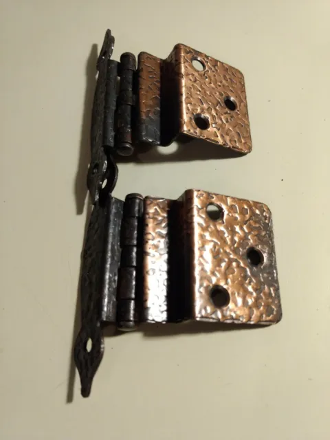 2 Vintage Hardware Cabinet Door Hinges with Copper Finish Architectural Salvage