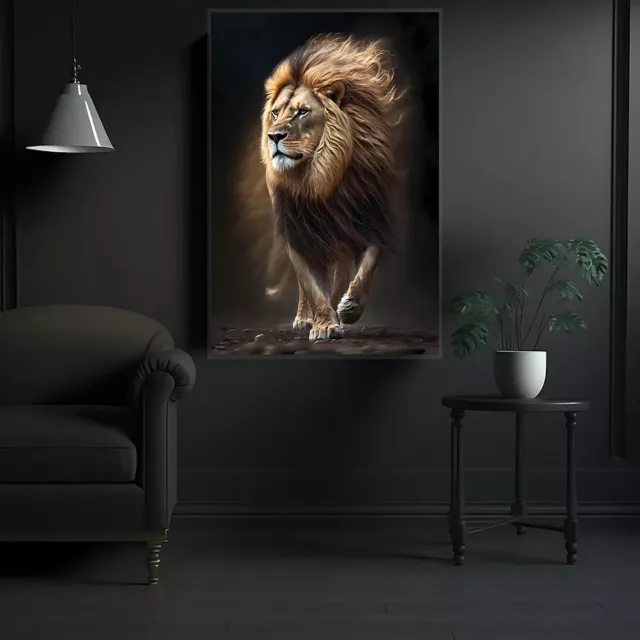 Lion Poster canvas animal art print lion animal painting poster lion animal 3