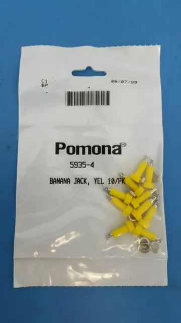 POMONA, 5935-4, Yellow 2mm BANANA JACK, Test Plugs & Test Jacks, 10 Pcs