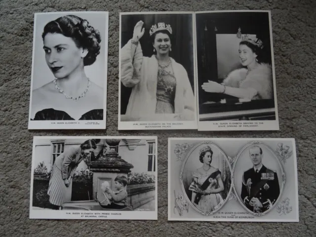 Selection of Valentines Postcards RPPC Queen Elizabeth 2 Coronation 1953 (S085)