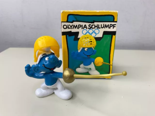 Peyo Schleich Super Smurf 40504 FENCER SMURF Used w/ Box Germany