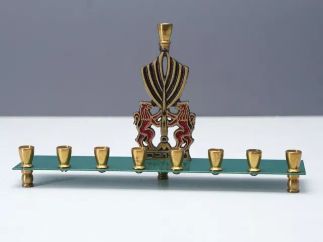 Vintage Brass Hakuli Menorah Chanukkah Hanukkah Judaica Made In Israel