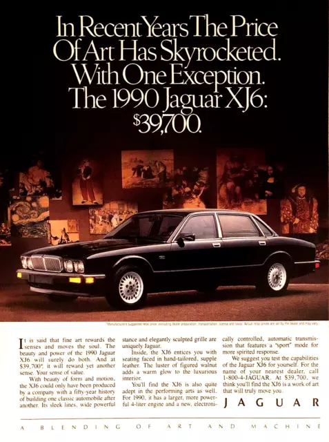 1990 Jaguar Xj6 Sedan—Vintage Magazine Advertisement—Original Print Ad