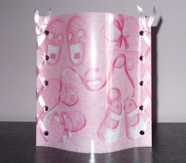 DekoWindlicht Geburt Taufe Babyshoes rose Tischlicht Mitbringsel Geschenkidee