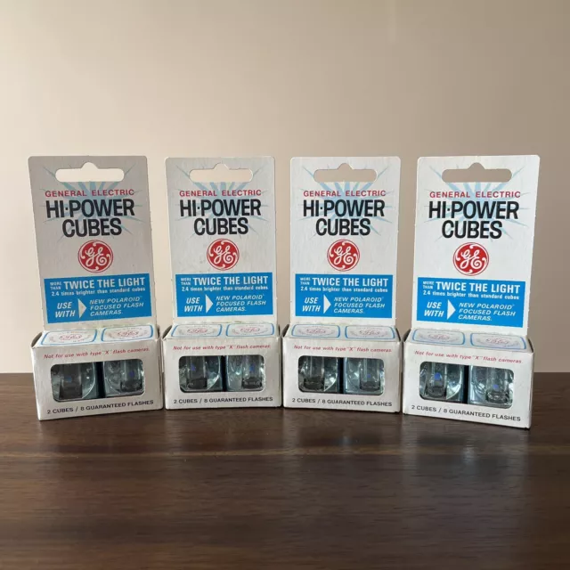 General Electric GE Vintage HI POWER CUBES Flash Camera Cubes - LOT OF 4 PACKS