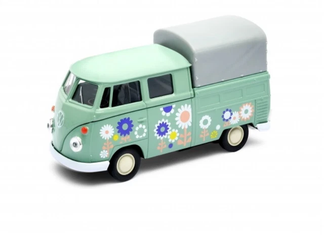 Welly  Véhicule miniature metal  Volkswagen T1 double cabine pick up 1/36 (2896)