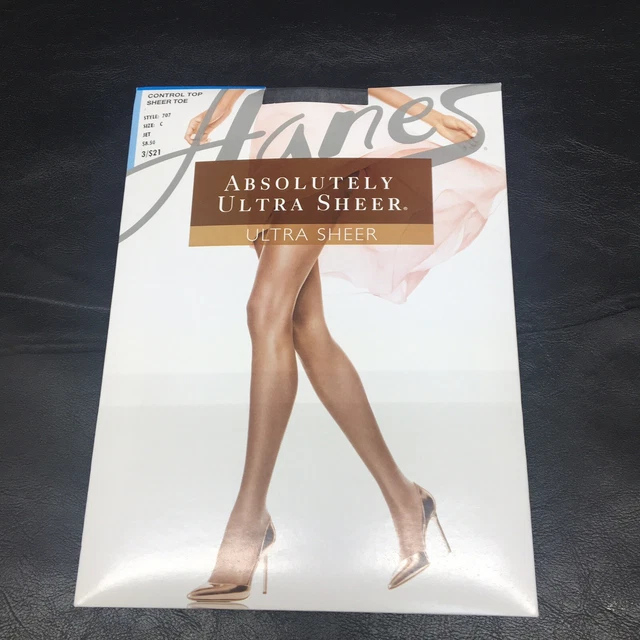 HANES ABSOLUTELY ULTRA Sheer Toe Control Top Pantyhose Sz. C Style 707