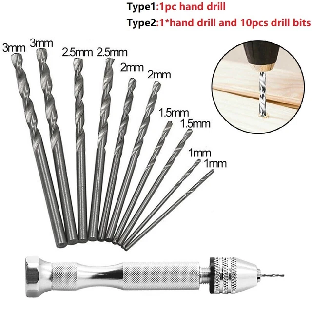 Mini Minuscule Micro HSS Spirale Poussoir Manuel Foret Chuck 0.3-3.2mm Pin Étau