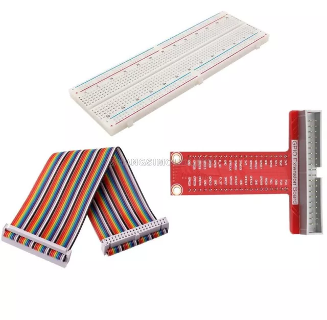 Raspberry Pi 2 B Kits T Type GPIO Extension Board+Breadboard+40Pin Rainbow Cable