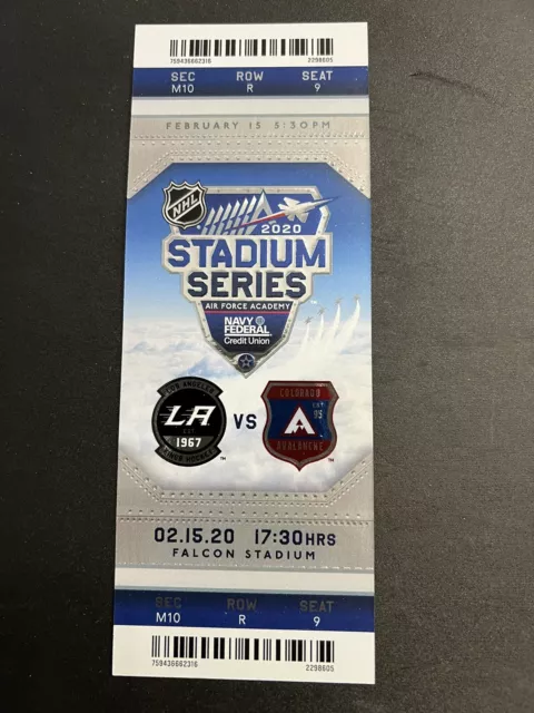 2020 NHL Stadium Series Full Ticket LA Los Angeles Kings vs Colorado Avalanche