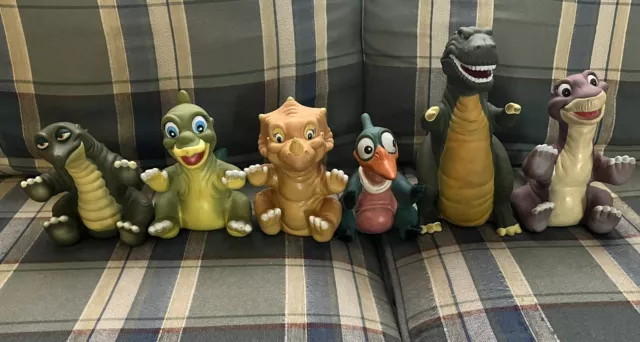 LAND BEFORE TIME Pizza Hut Dinosaur Hand puppets- Complete Set- See Description