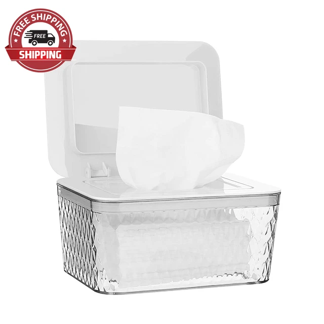 Wipes Dispenser, Baby Wipe Holder Refillable Wipe Container Case, Visible and On