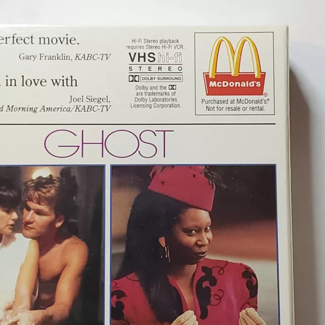 Patrick Swayze Demi Moore Ghost Romance Vhs Movie Mcdonald S Sealed Picclick