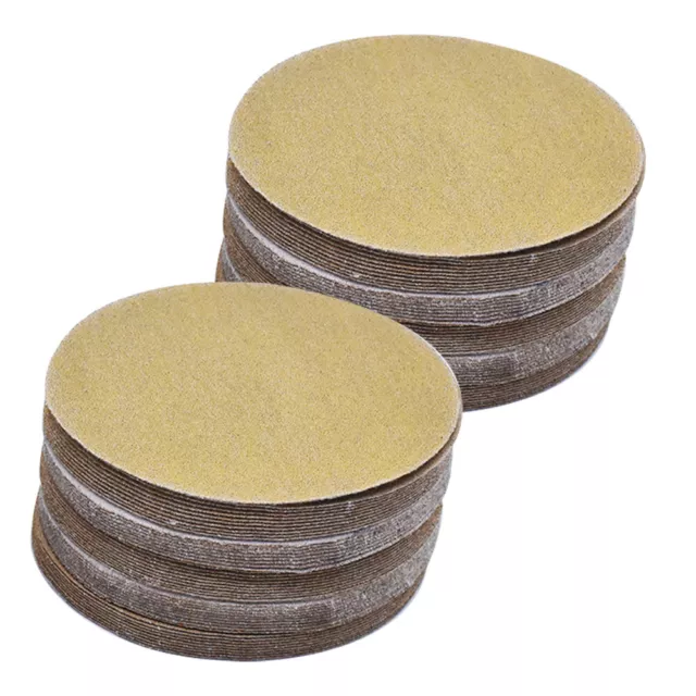 100 Pack 5 Inch 60 - 320 Grit Hook Loop Pads Sanding Discs NO-Hole Sand Paper