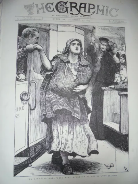 Ashanti War Goodbye - Sketch at a Railway Station 1873 print ref AG