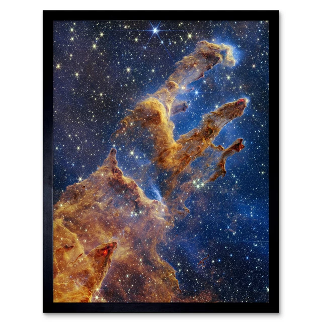 NASA JAMES WEBB Space Telescope Pillars of Creation Framed Print Wall