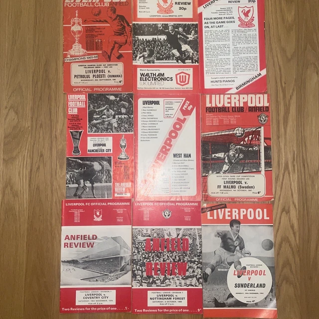 JOBLOT OF 10 X Liverpool FC Football Programmes 1960/70’s £25.00