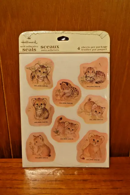 Vintage NOS MINT Early 1980s Hallmark Tiger Stickers