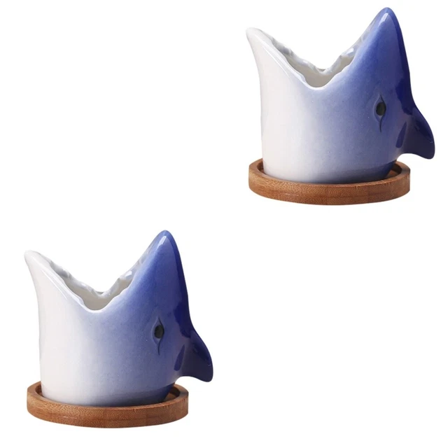 2x Dekorative Sukkulenten Vasen Keramik Blumentöpfe