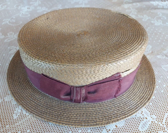 Chapeau De Deuil Vintage Ancien Avec Voile - Style Bibi - Taille Unique En Feutre Noir - Pièce De Collection