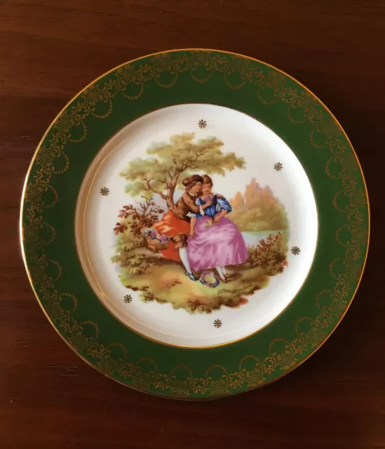 Vintage Limoges Decorative Plate Fragonard La Siene / Gout De Ville