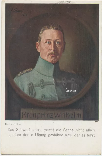 AK Kronprinz Wilhelm , gelaufen L.-Inf.-Rgt.116  ADEL & Monarchie (L425)