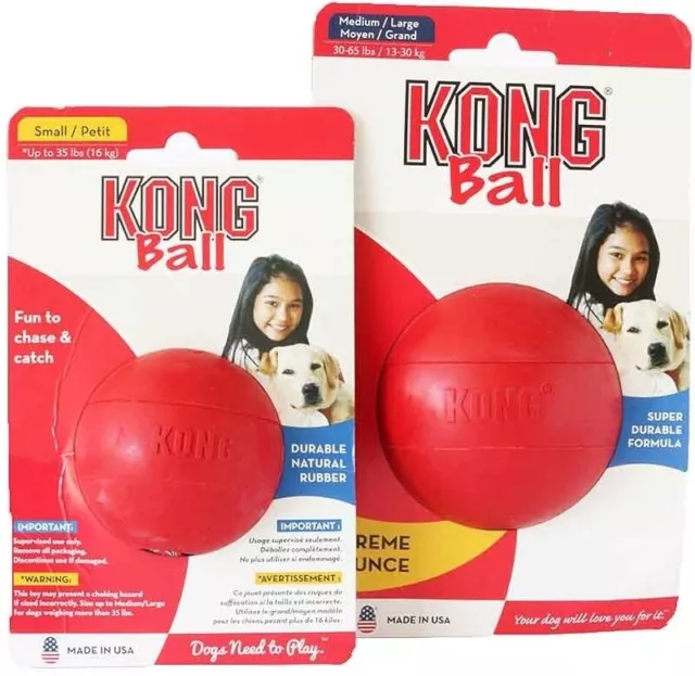 Kong¹Classic Ball jouet balle chien caoutchouc rigide distraction taille S ou ML