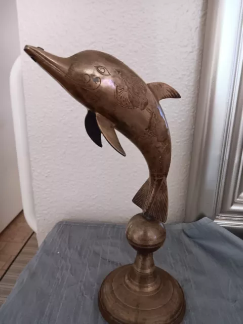 Vintage Brass Dolphin Figurine