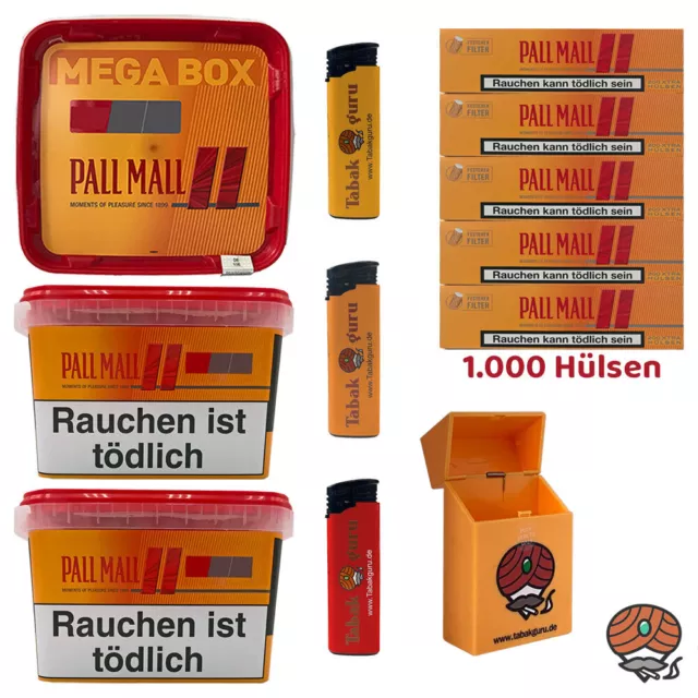 Pall Mall Allround Tabak Mega Box 3x à 135g, Allround Hülsen, Feuerz., Box