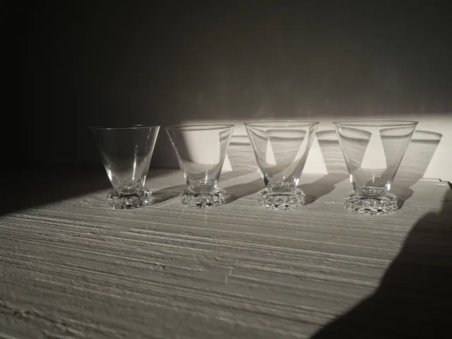 4 verres à vin blanc en cristal Saint ST Louis art déco modèle Diamants 8,1 cm
