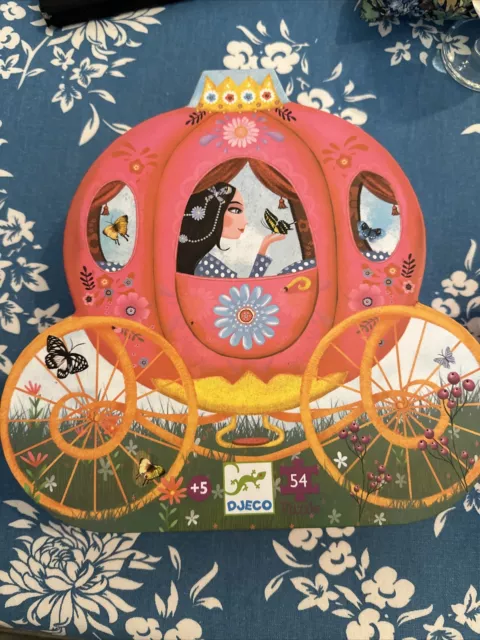 Djeco Elise Carriage Silhouette Jigsaw Puzzle Colorful Princess & Castle +5  yrs 