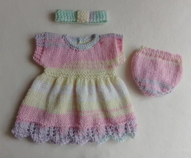 Hand knitted dolls clothes for 13/15" Reborn/Preemie/Tiny Tears