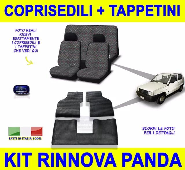 TAPPETINI IN GOMMA Panda Young con fodere coprisedili sedile set Fiat  tappeti EUR 69,90 - PicClick IT