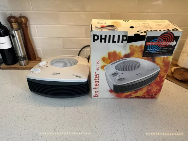 Phillips 3000 Portable Electric Fan Heater Working Order - Goes Very Hot - POST