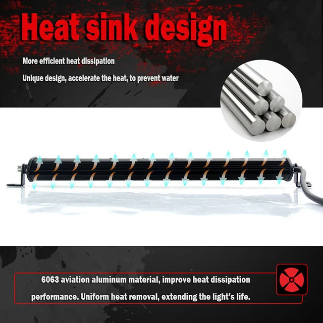 8inch 480W LED Work Light Bar Flood Spot Beam Offroad 4WD SUV Driving Fog La JL