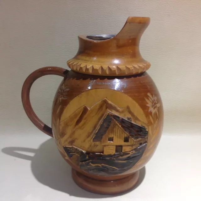 Vase en bois sculpté étanche entièrement fait à la main MORAND Souvenir Chambéry