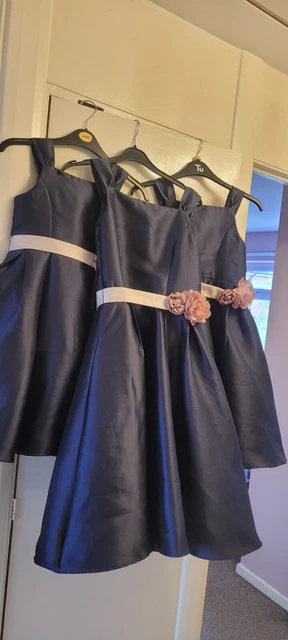 Monsoon navy flower girl hot sale dress