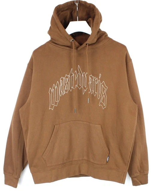 Wasted Felpa con Cappuccio Uomo Grande Pullover Oversize con Motivo Marrone